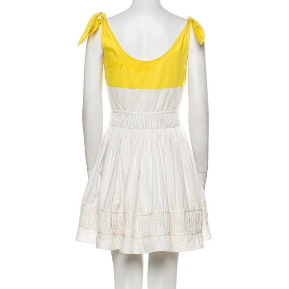 OPENING CEREMONY Colorblock Mini Dress Size S - Sunny Yellow & White Cotton - Picture 2 of 3